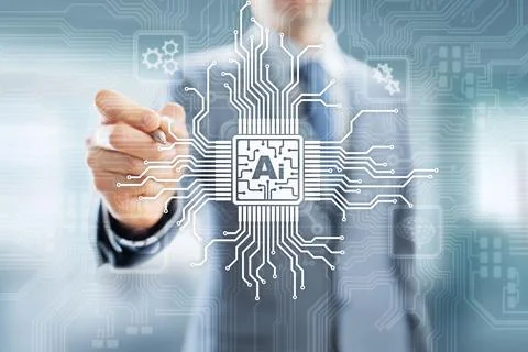 AI Artificial intelligence, Machine learning, Big data analysis and automation Foto stock