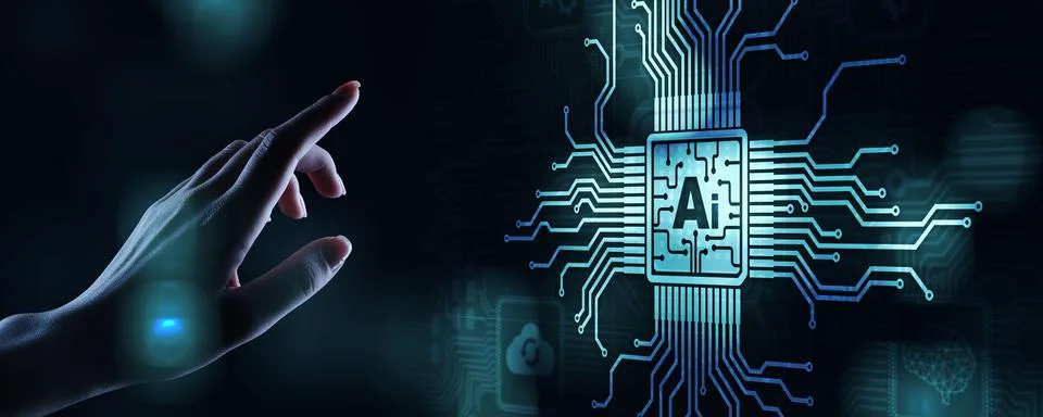 AI Artificial intelligence, Machine learning, Big data analysis and automation Stock Photos