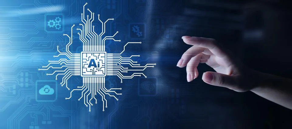 AI Artificial intelligence, Machine learning, Big data analysis and automation Stock Photos