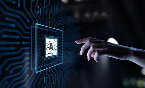 AI Artificial intelligence, Machine learning, Big data analysis and automation Stock Photos