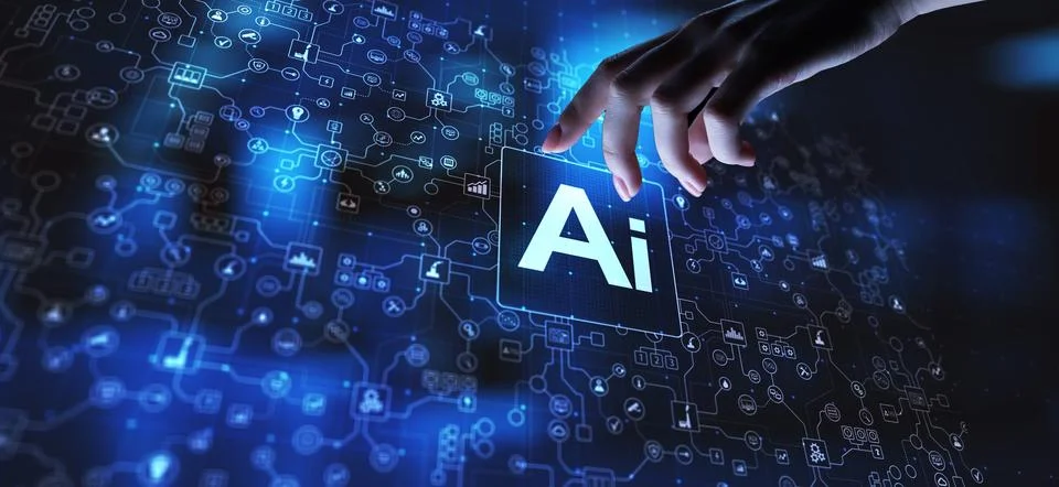 AI Artificial intelligence, Machine learning, Big data analysis and automatio Stock Photos
