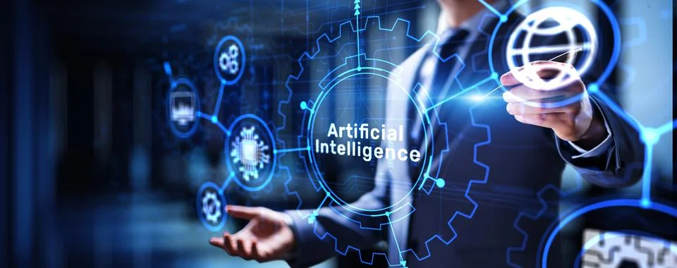 AI Artificial intelligence, Machine learning, Big data analysis and automatio Stock Photos