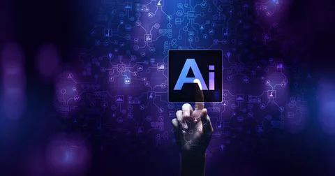 AI Artificial intelligence, Machine learning, Big data analysis and automatio Stock Photos