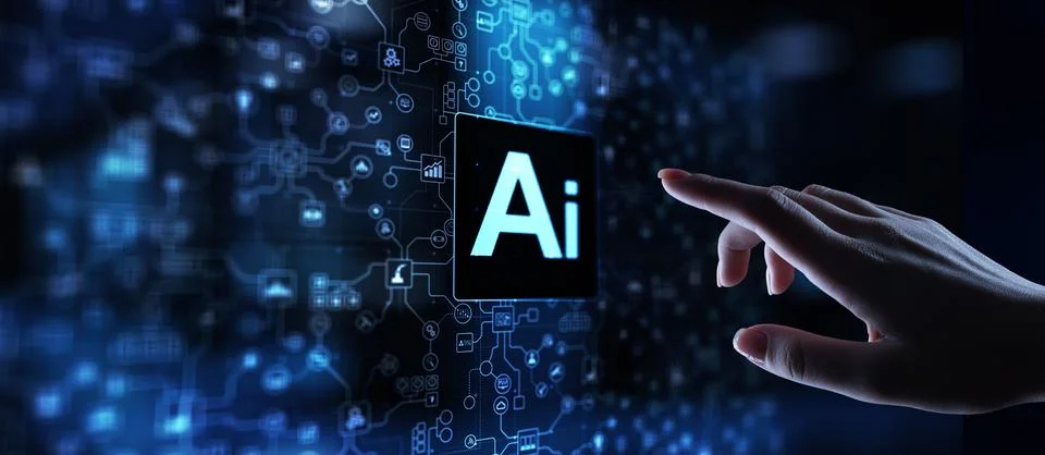 AI Artificial intelligence, Machine learning, Big data analysis and automatio Stock Photos