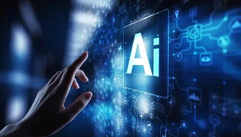 AI Artificial intelligence, Machine learning, Big data analysis and automatio Stock Photos