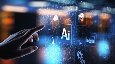 AI Artificial intelligence, Machine learning, Big data analysis and automatio Stock Photos
