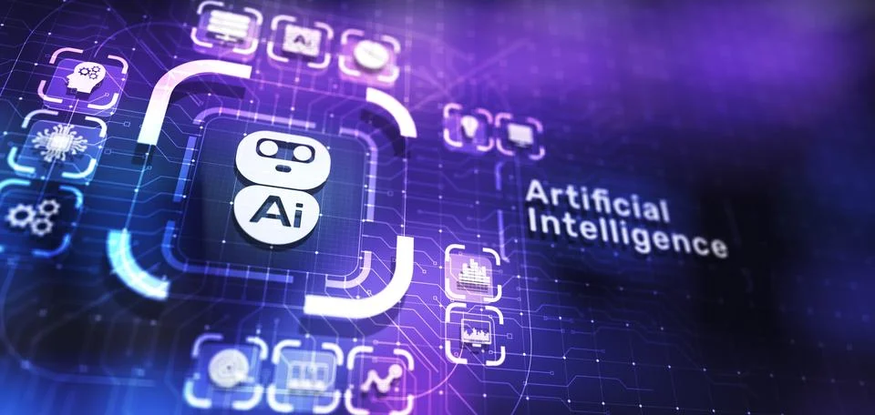 AI Artificial intelligence, Machine learning, Big data analysis and automatio Stock Photos