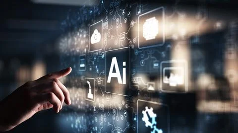 AI Artificial intelligence, Machine learning, Big data analysis and automatio 스톡 사진