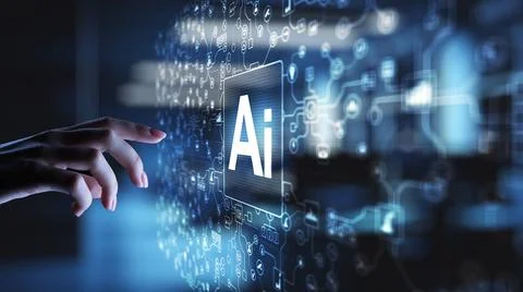 AI Artificial intelligence, Machine learning, Big data analysis and automatio Stock Photos