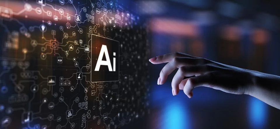 AI Artificial intelligence, Machine learning, Big data analysis and automatio 스톡 사진