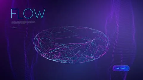 Ai artificial intelligence medicine line flow. Music abstract background, sound Stock Illustration