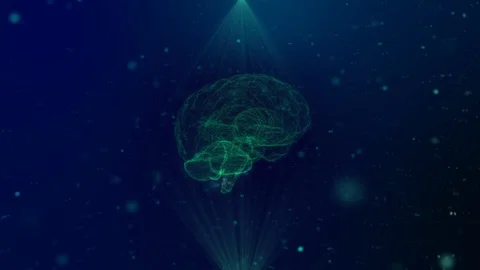 AI Artificial Intelligence. Neural network model. Hologram of the human brain Video stock 122213901