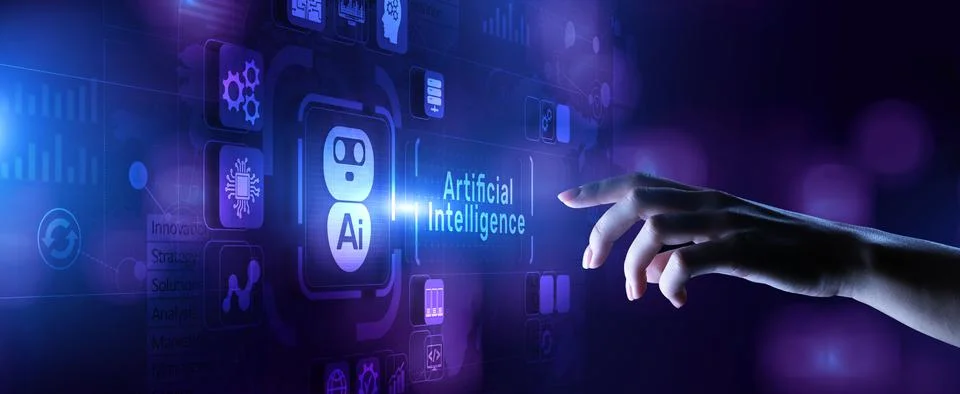 AI Artificial intelligence Neural network deep machine learning concept Fotos Stock