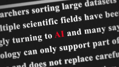 AI Artificial Intelligence News Style Typography Match Cut Motion Graphic Vídeo Stock 343734767