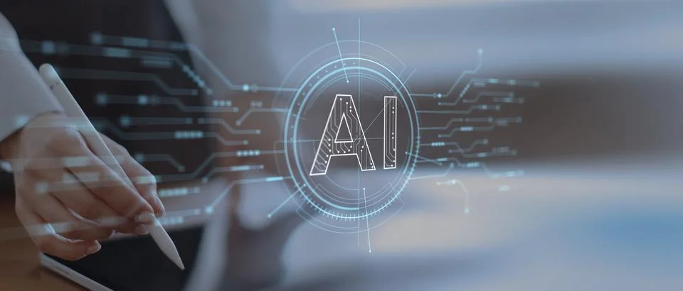 AI Artificial Intelligence Platform for Digital Interface Interaction and B.. Foto stock