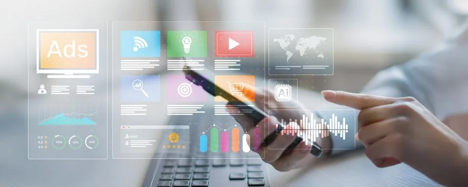 AI Artificial Intelligence Platform for Digital Marketing and E-Commerce An.. 写真素材