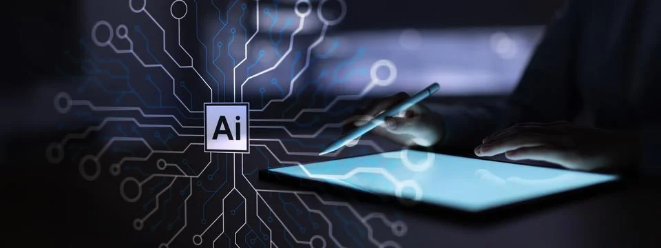 AI Artificial Intelligence Platform for Digital Interaction and User Interf.. Fotos de archivo