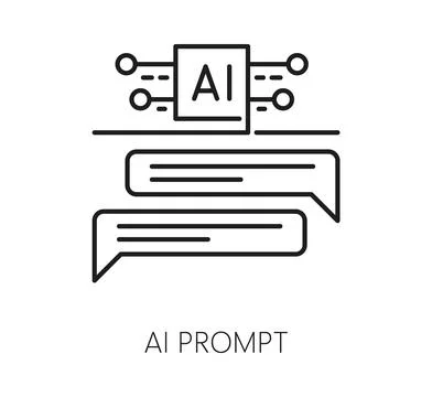 AI artificial intelligence prompt technology icon Stock Illustration