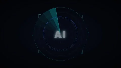 Ai artificial intelligence radar scan hud interface motion background Stock Footage 337552702