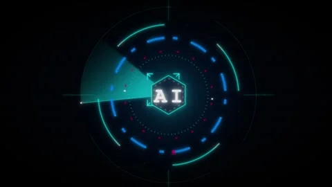 Ai artificial intelligence radar scan hud interface futuristic digital tech.. Stock Footage 337558225