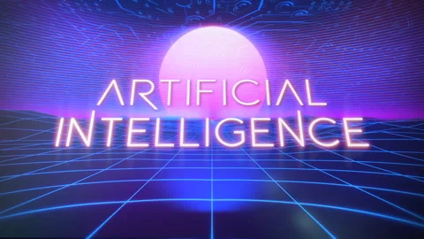AI Artificial Intelligence Retro Future Title Stock Footage 247652837