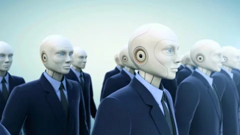 AI Artificial Intelligence Robot Army Business Concept Stock Footage 319930132