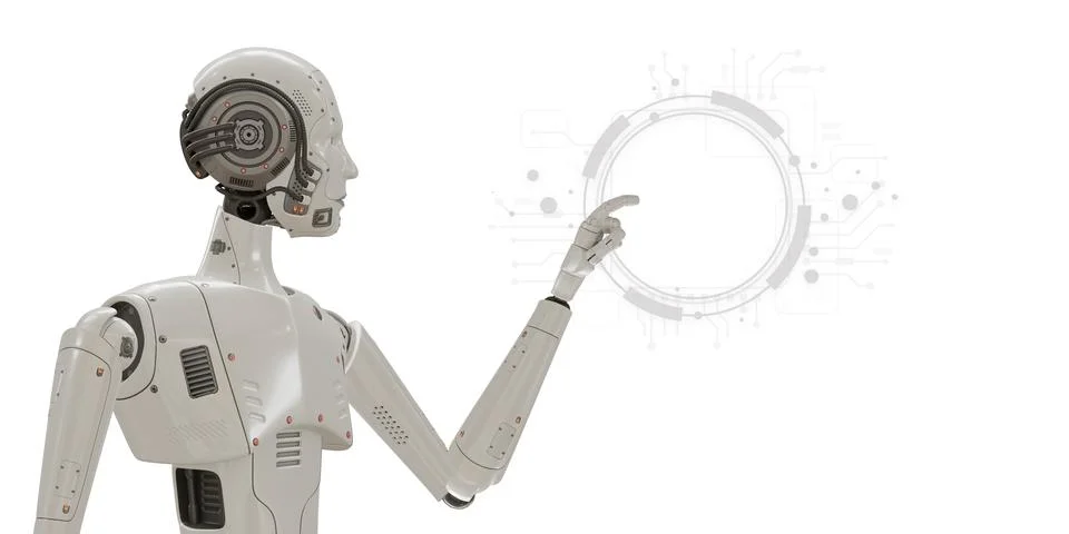 An AI artificial intelligence robot engineer represents digital technology,.. イラスト素材