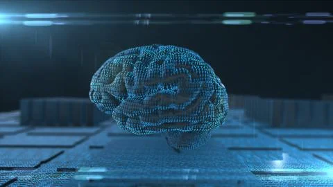 AI Artificial intelligence simulation of human intelligence by machines Stock Illustration