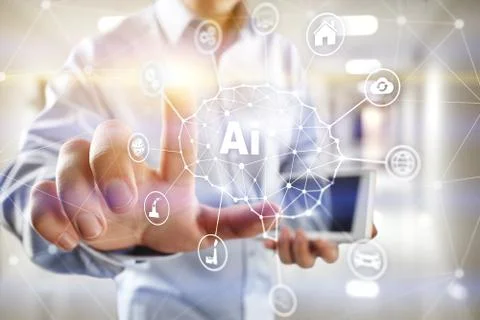 AI - Artificial intelligence, Smart technology and innovation in industry Stock-Fotos