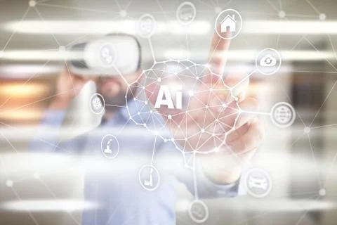 AI - Artificial intelligence, Smart technology and innovation in industry Stockfoto's