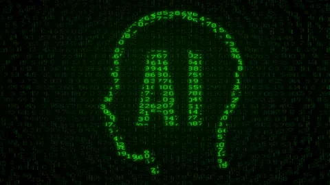 AI - Artificial Intelligence Symbol - Digital Data Code Matrix Vidéo 98558675