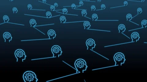 AI artificial intelligence symbols connected network Stock Footage 119992688