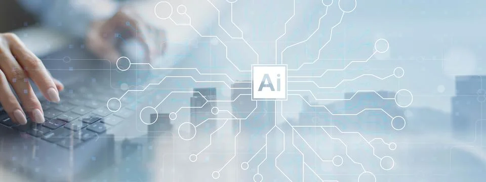 AI Artificial Intelligence System for Business Data Processing and Digital .. Stock Photos