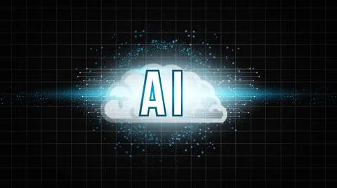 AI Artificial Intelligence technology background concept with brain and build Stock Illustration