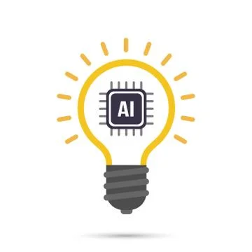 AI Artificial intelligence Technology bulb icon Stock Illustration