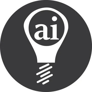 AI Artificial intelligence Technology bulb icon design element vector Stock Illustration