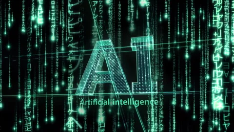 AI artificial intelligence technology concept background Japanese a Video stock 310844397