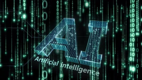 AI artificial intelligence technology concept background binary a Vídeos de archivo 310855661