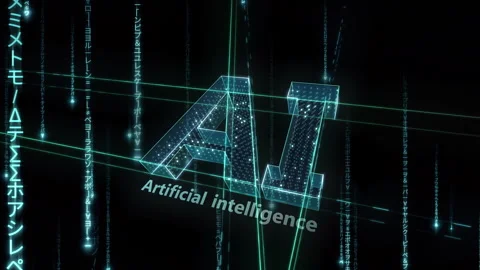 AI artificial intelligence technology concept background Japanese b Stock Footage 310865853