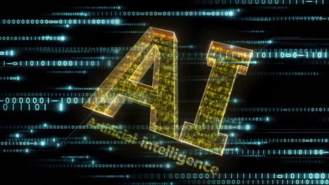 AI artificial intelligence technology concept background side binary b Stock Footage 310866898