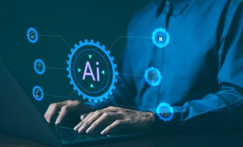 AI, Artificial Intelligence technology concept. Professional businessman Stock Photos