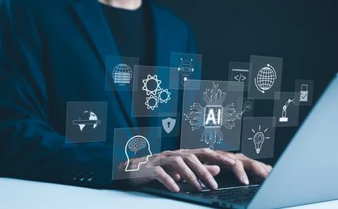 AI, Artificial Intelligence technology concept. Foto stock