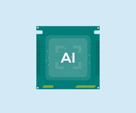 AI artificial intelligence technology CPU central processor unit chipset. Stock Illustration
