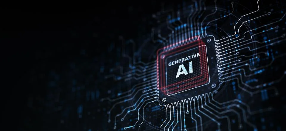 AI Artificial Intelligence Technology for Data Processing and Advanced Comp.. Stock Illustration