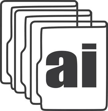 AI Artificial intelligence technology of the electronics, flat icon, Stock Illustration