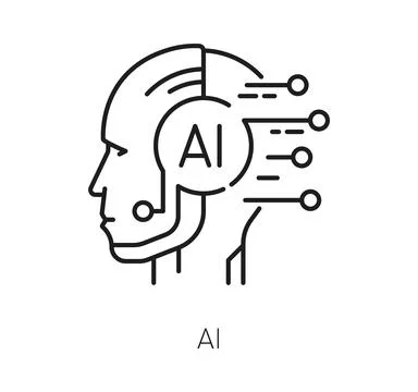 Ai artificial intelligence technology head icon Stockillustratie