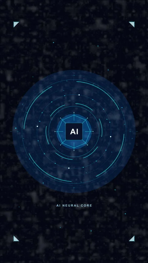 Ai artificial intelligence technology motion graphic digital interface loop.. Stock Footage 348324811