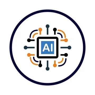 AI, artificial intelligent, circuit, artificial intelligent technology icon Stock Illustration