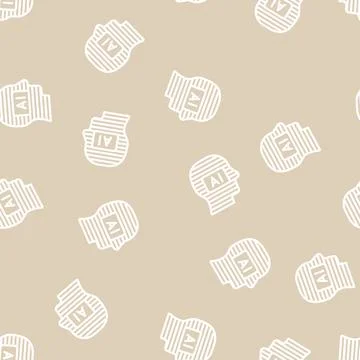 Ai artificial intelligent financial technology line vector seamless pattern Stockillustratie