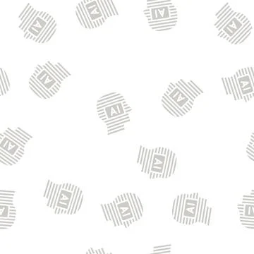 Ai artificial intelligent financial technology glyph vector seamless pattern Illustrazione stock